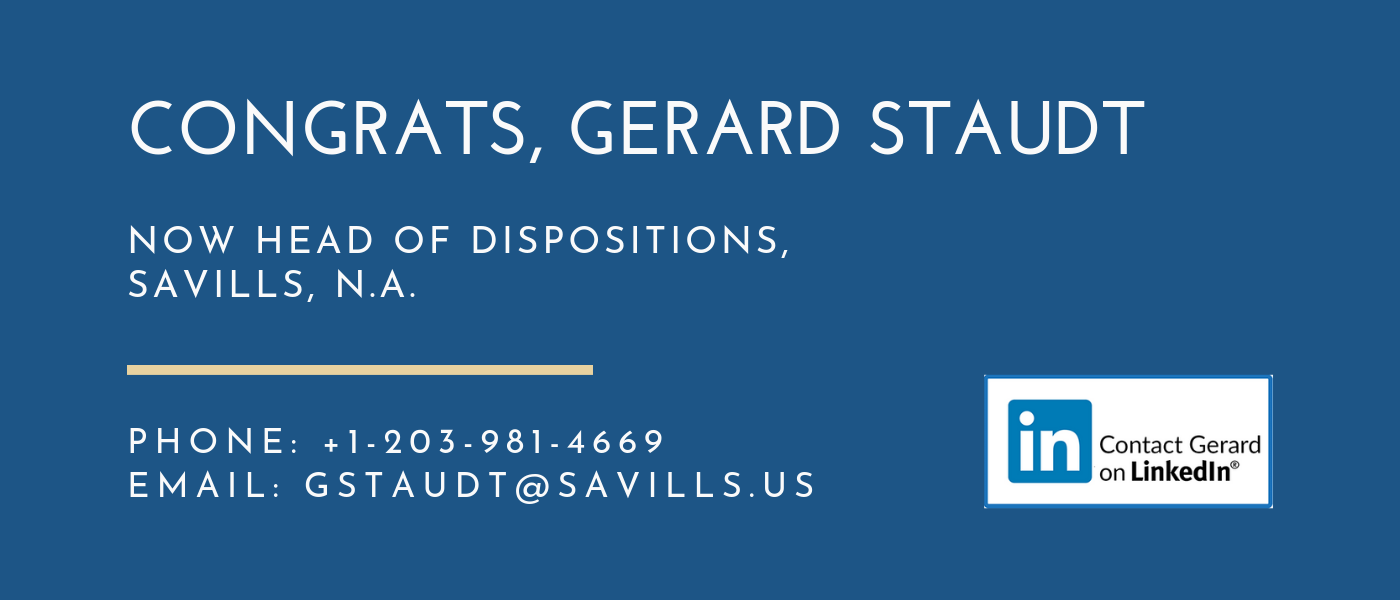 Gerard Staudt Now Head of Dispositions Savills, N.A.
